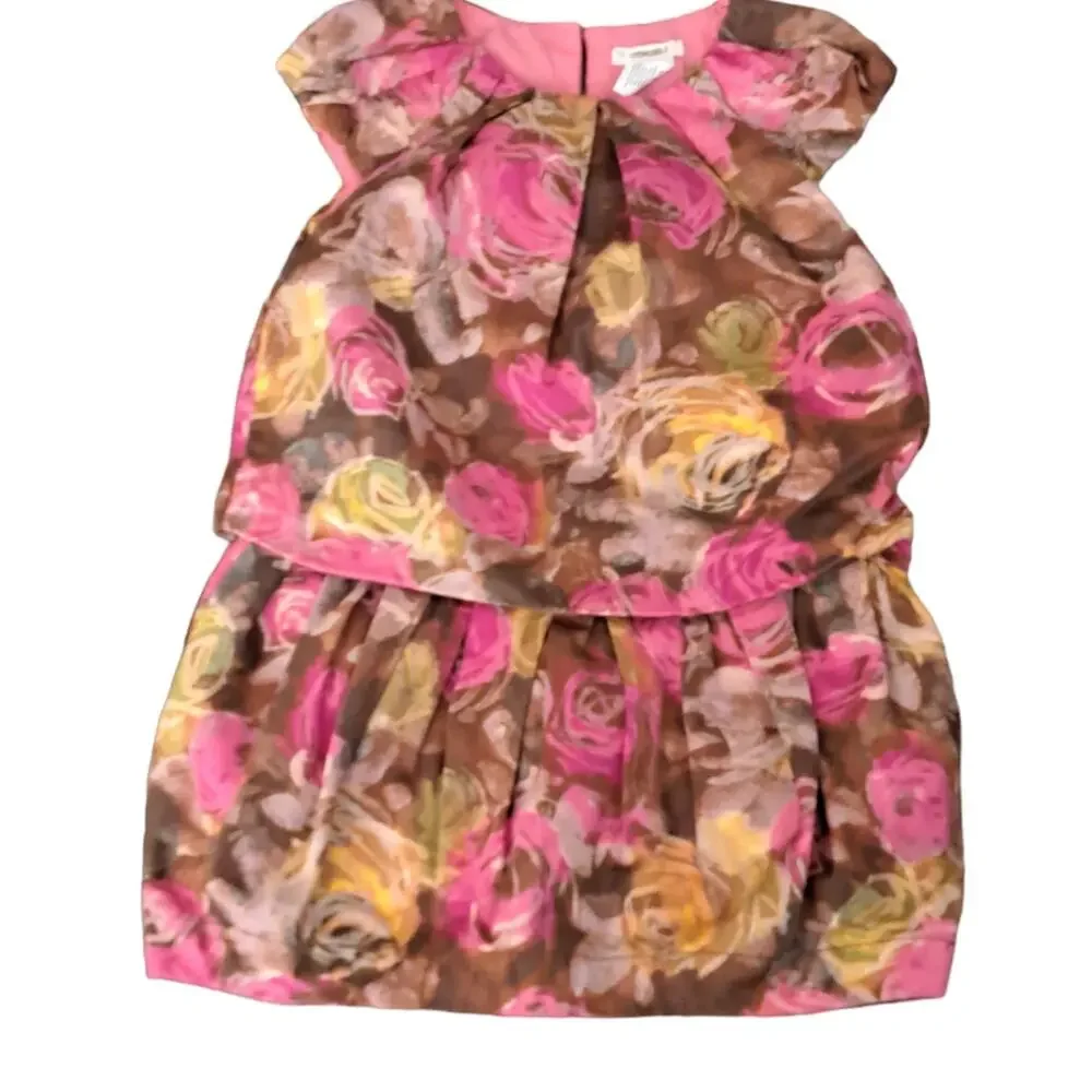 Crewcuts Pink Floral Bubble Dress Girl's Size 3